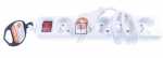 Inotech 5 Way Socket Outlet Switch - Bloc 5 Prises B-fr 16a + Inter. Blanc Et Fiche Extra Plate