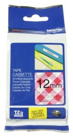 Brother Colour Cartridge - Tze-mprg31 Label Tape Black On Red Checkered 12mm-4m Laminated Brother