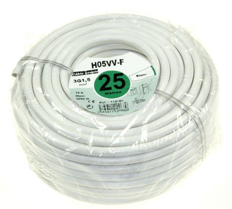 Cooker Connection Cable - 3 G 1,5 Mm² Blanc 25 M