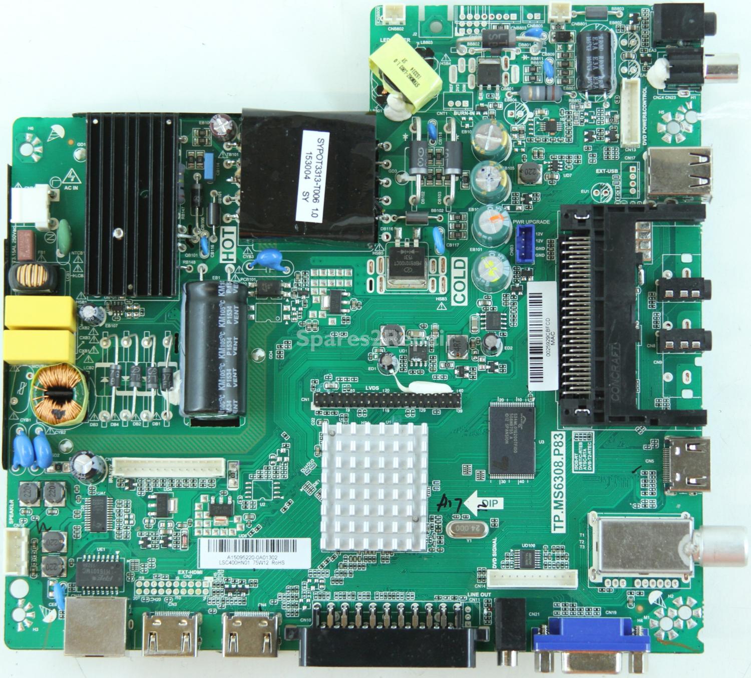 Seiki SE40FO04UK - Main Board - TP.MS6308.P83 - 890-M00-07E10 - A15095220 - LSC400HN01