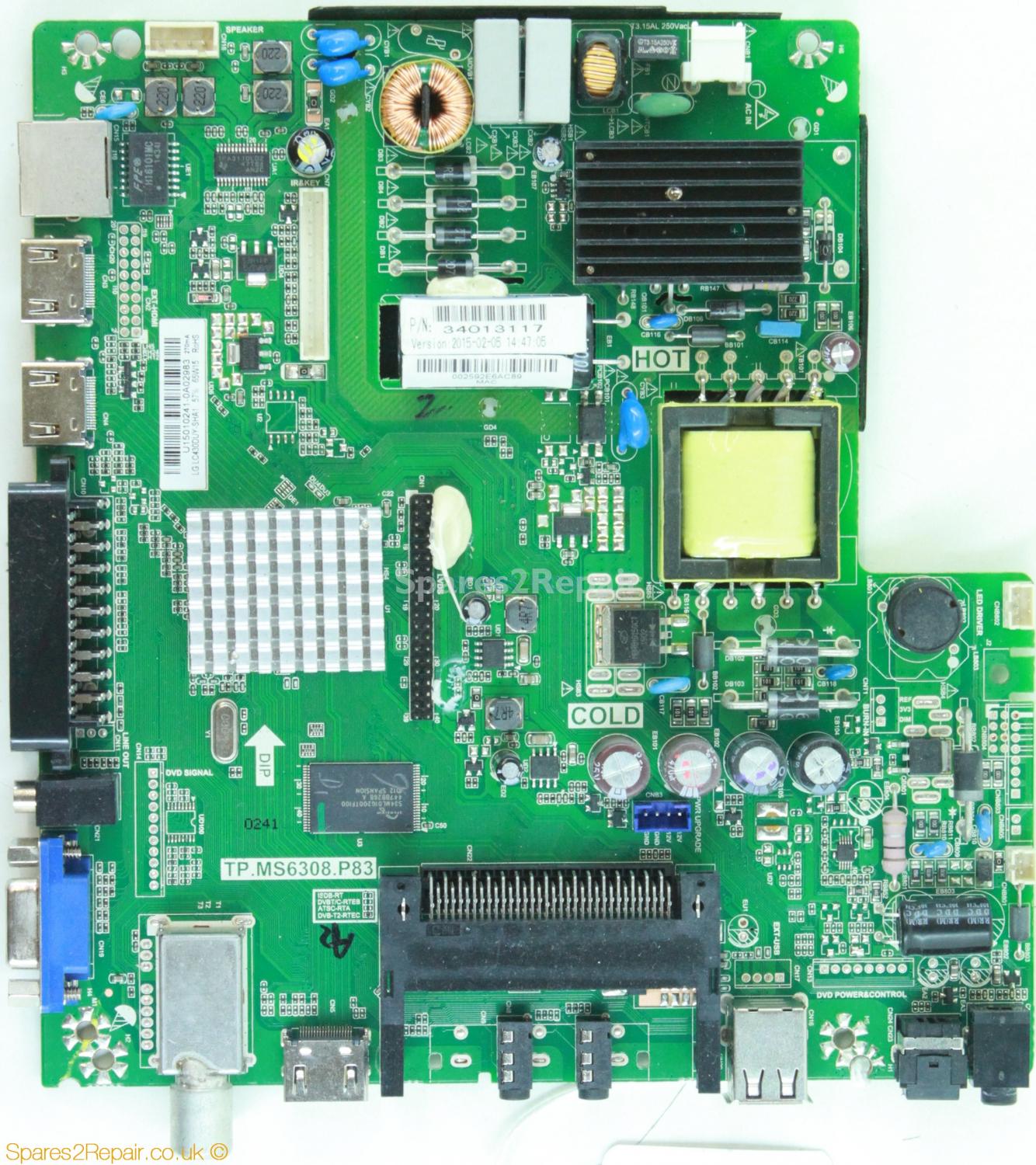 Seiki SE43FO02UK - Main Board - TP.MS6308.P83 - 34013117 - U15010241 - LC430DUY-SHA1