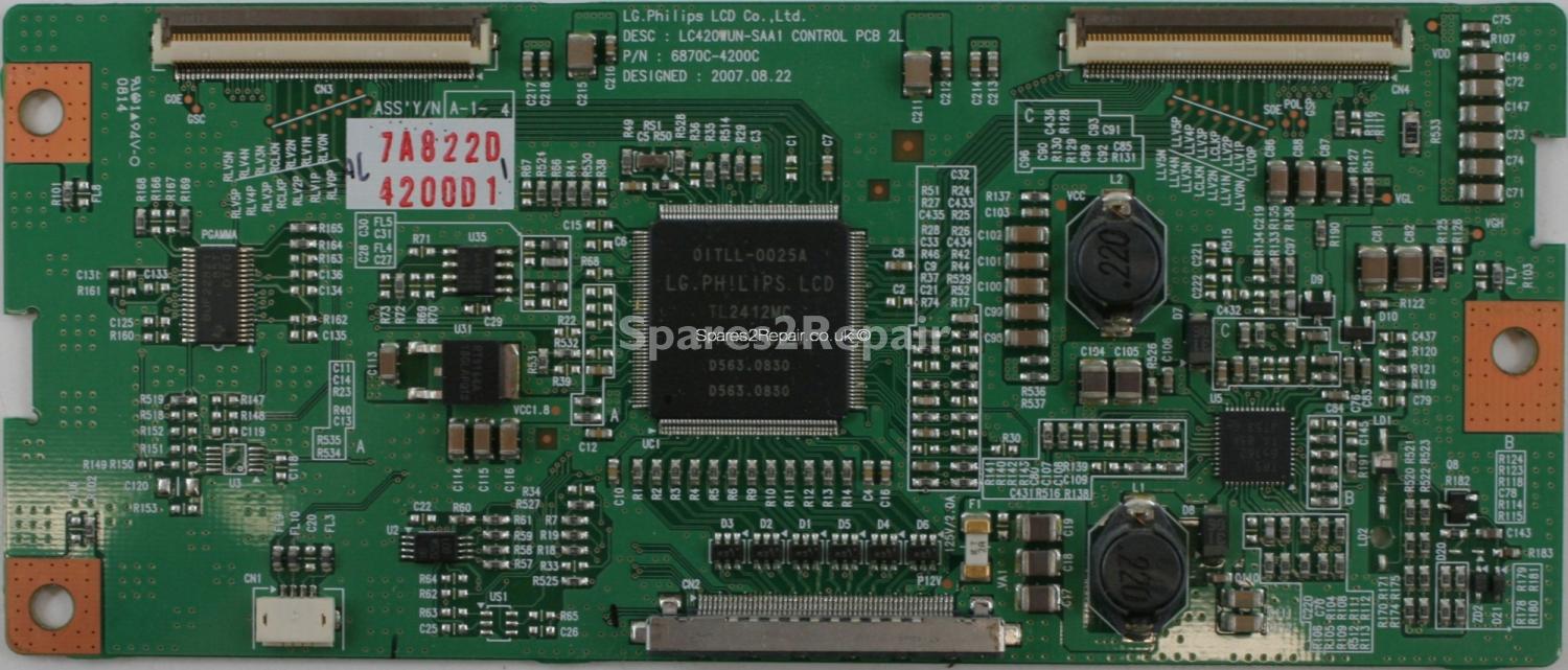 Toshiba 42XV553D - LVDS - 6870C-4200C - 6871L-4200D - LC420WUN-SAA1 CONTROL PCB 2L
